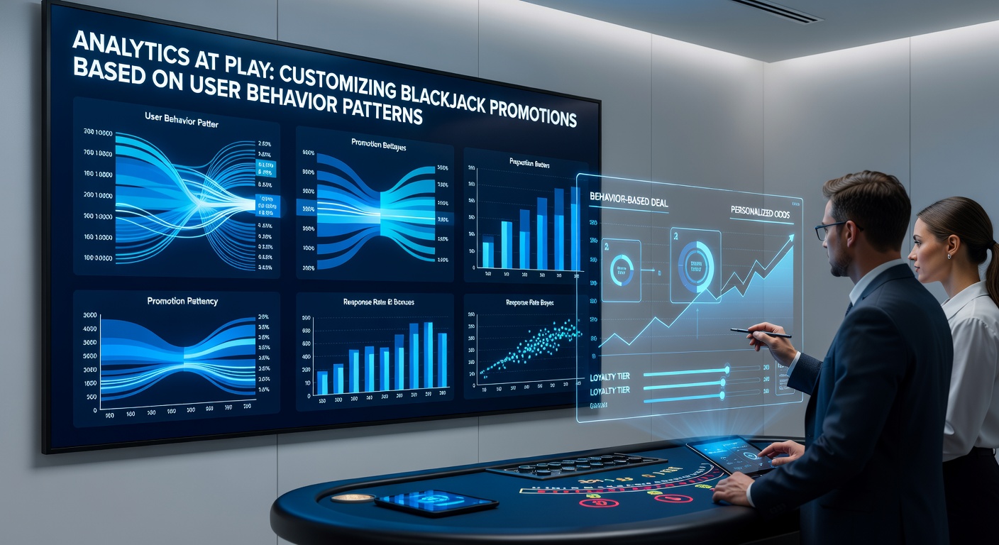 Blackjack table interface displaying personalized promotion notifications based on user analytics