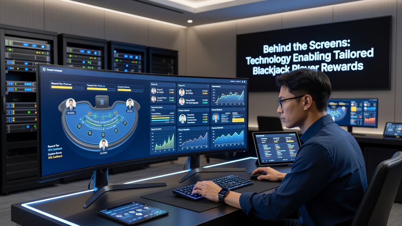 Close-up of AI-driven personalization interface displaying customized blackjack bonus offers
