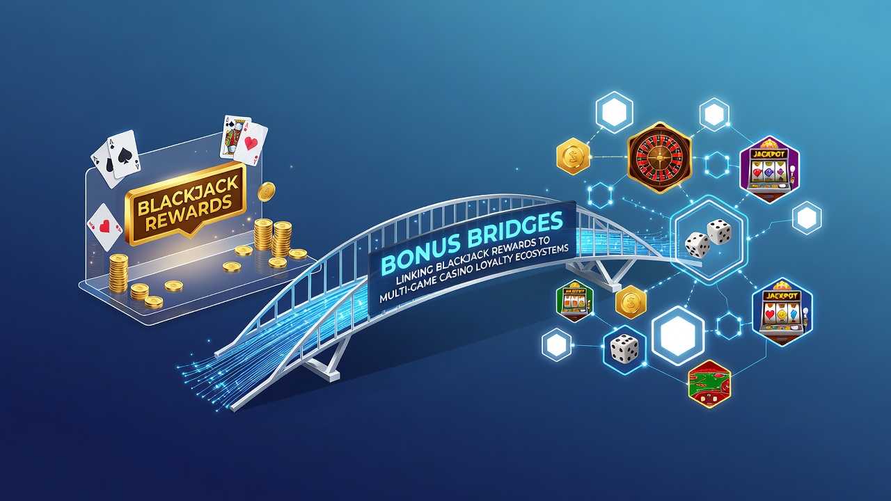 Diagram showing data flow between blackjack bonuses and multi-game loyalty dashboards