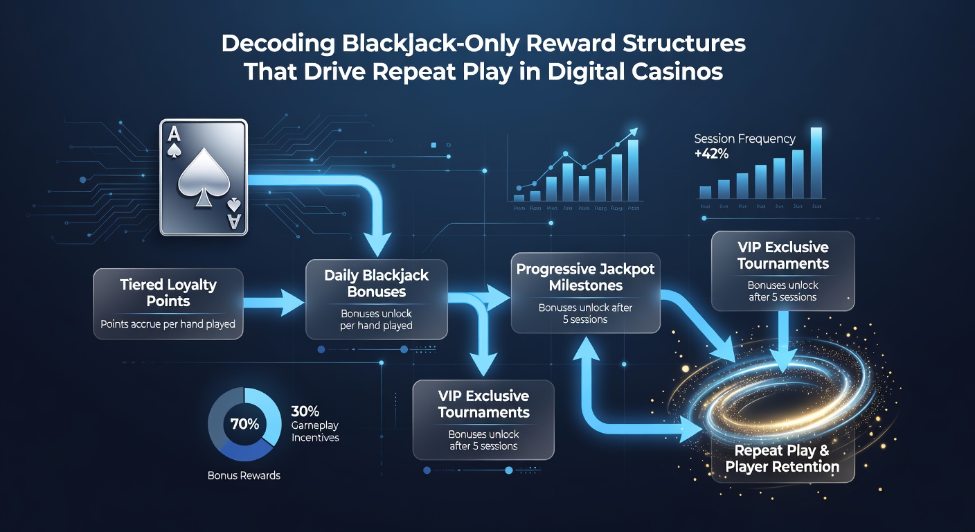 Analytics dashboard displaying blackjack player retention metrics and reward activation patterns
