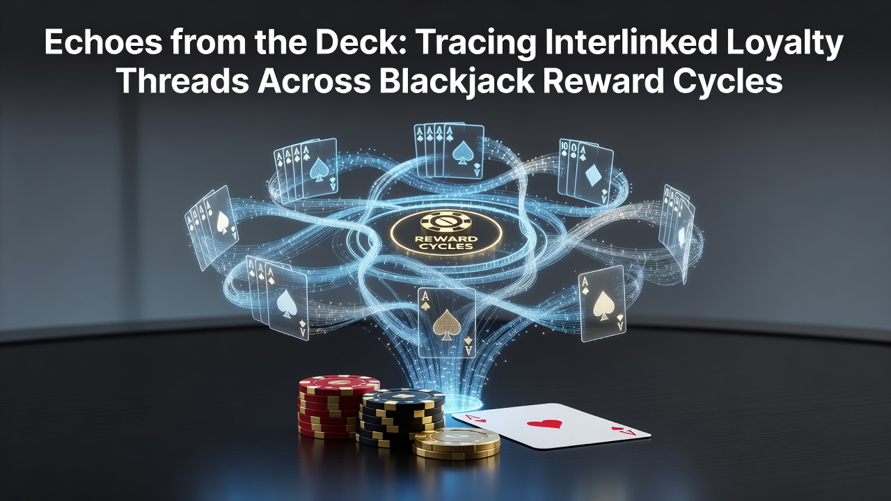 Blackjack table with loyalty program cards and reward tracking interfaces displayed across multiple casino platforms
