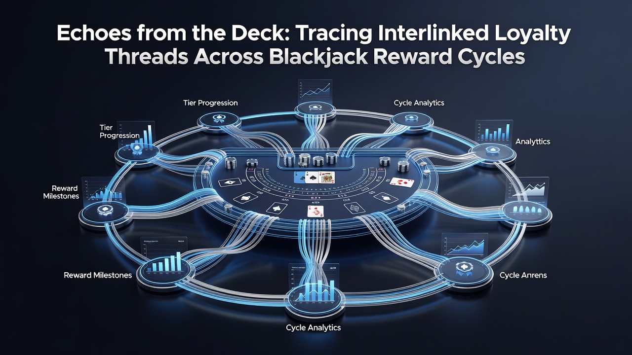 Network diagram illustrating interconnected loyalty threads linking blackjack reward cycles across different platforms and time periods