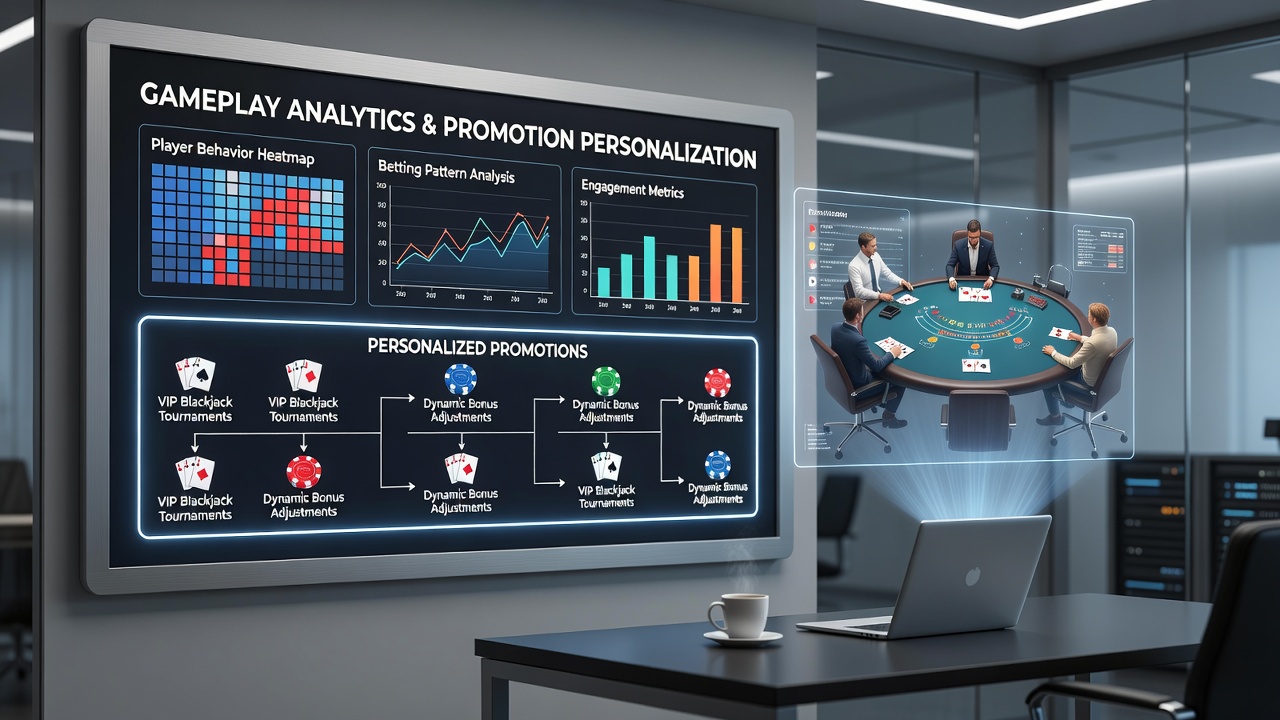 Analytics interface showing personalized blackjack promotion recommendations