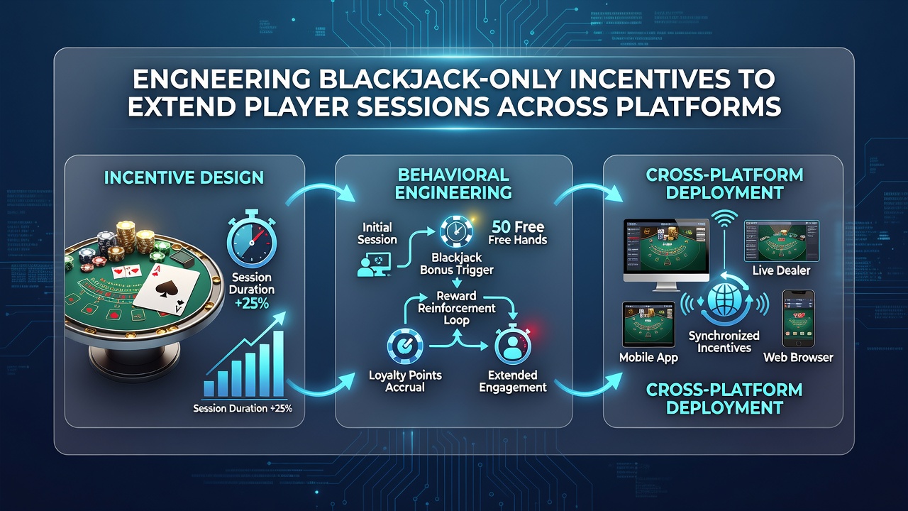 Digital casino interface displaying blackjack-specific incentive notifications across desktop and mobile screens