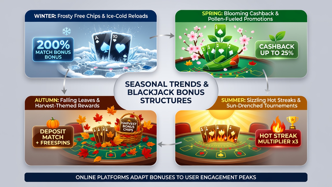 Blackjack players engaging with seasonal online casino promotions
