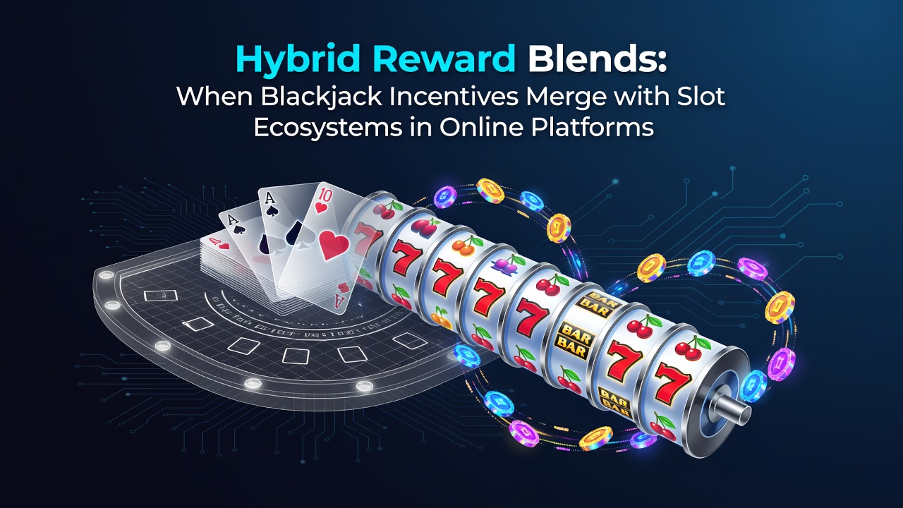 Online casino interface displaying integrated blackjack and slot reward systems
