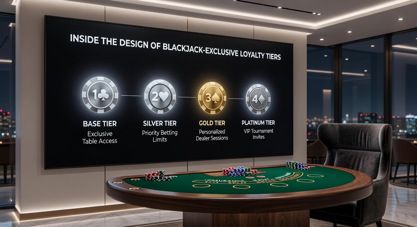 Visual breakdown of blackjack-exclusive loyalty tier structures in digital casinos