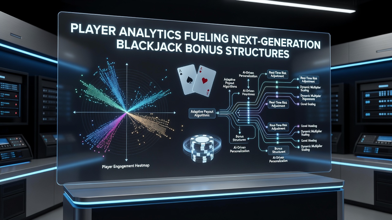 Dashboard showing player analytics metrics for blackjack bonuses including session data and betting patterns