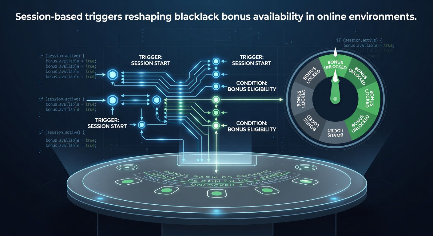 Diagram illustrating session-based trigger mechanics in online blackjack platforms