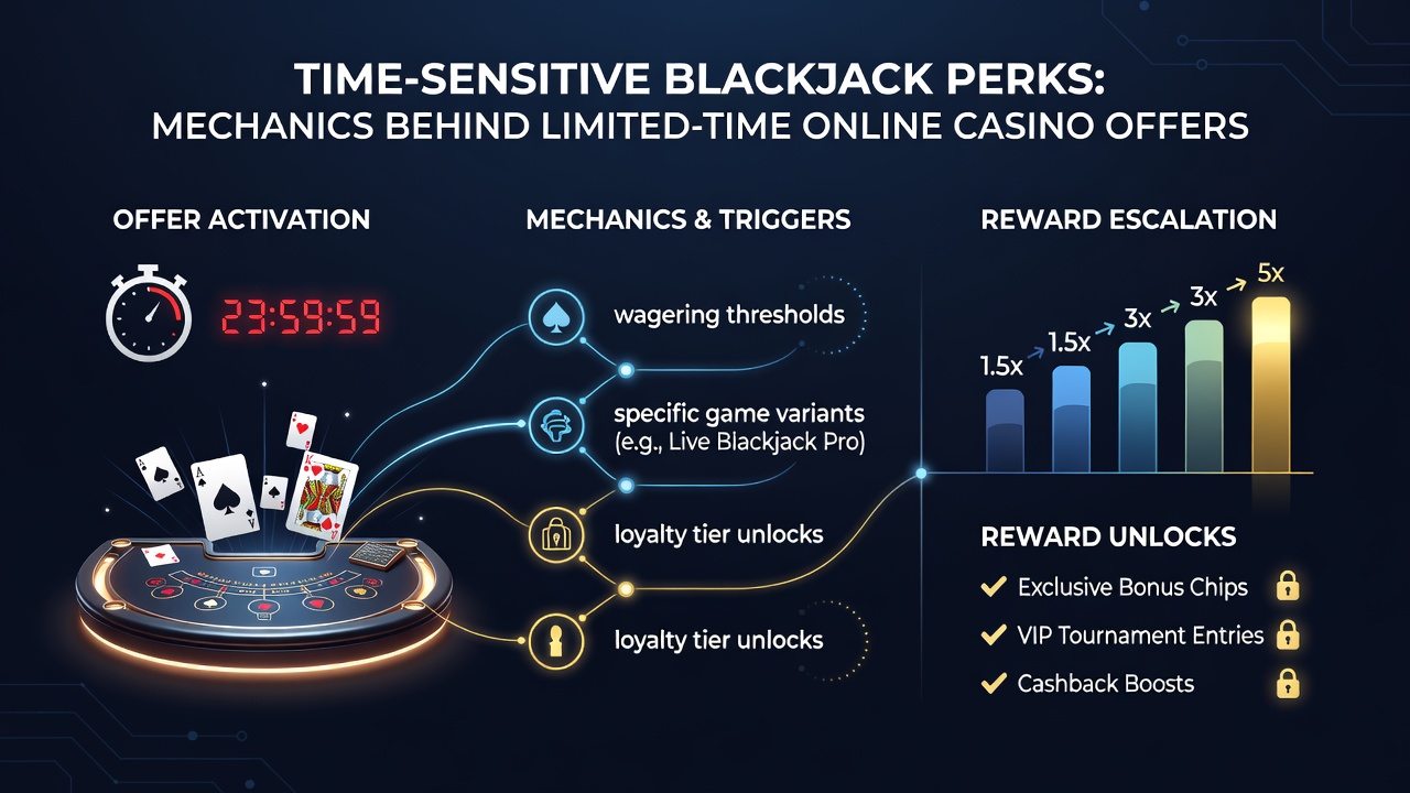 Blackjack table screen with active bonus timer and progress indicators