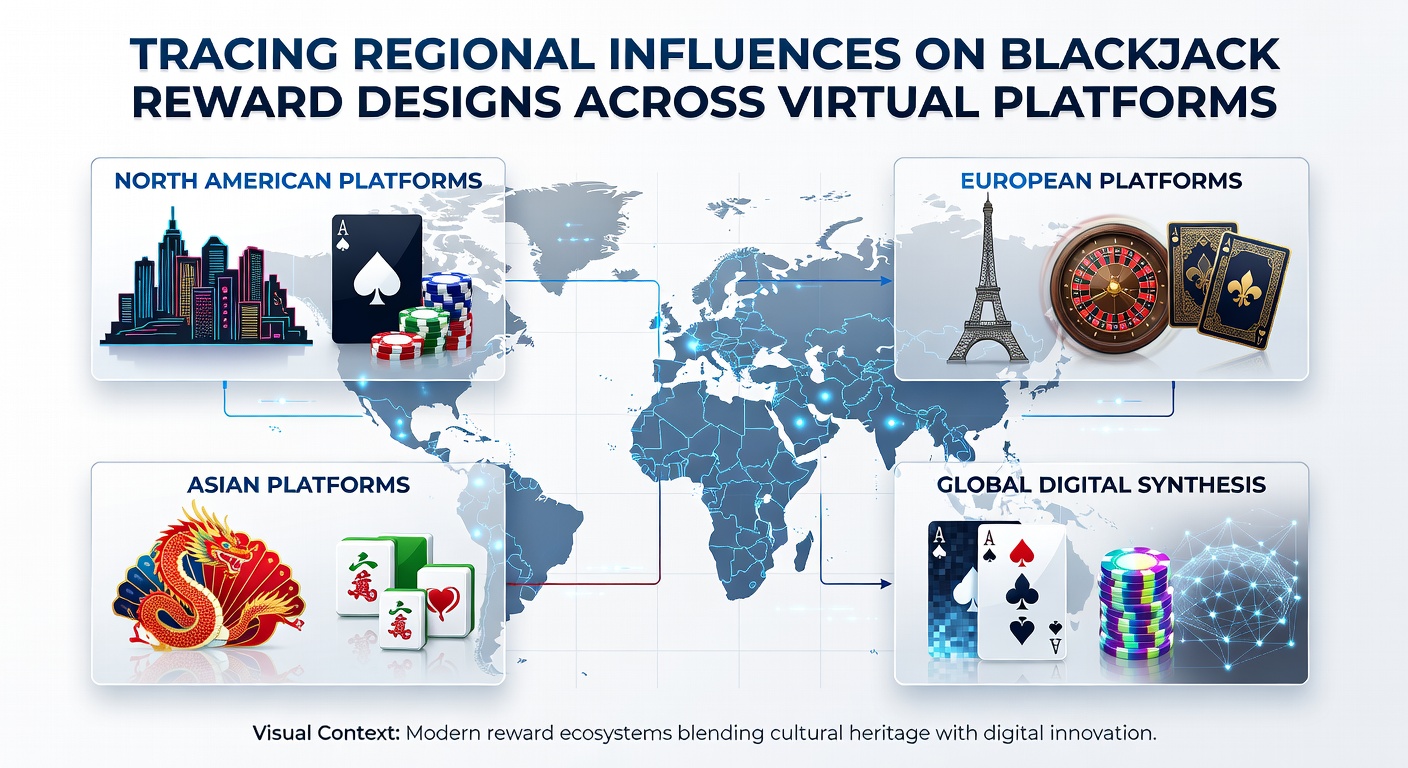Digital interface showing blackjack bonuses customized for different global regions