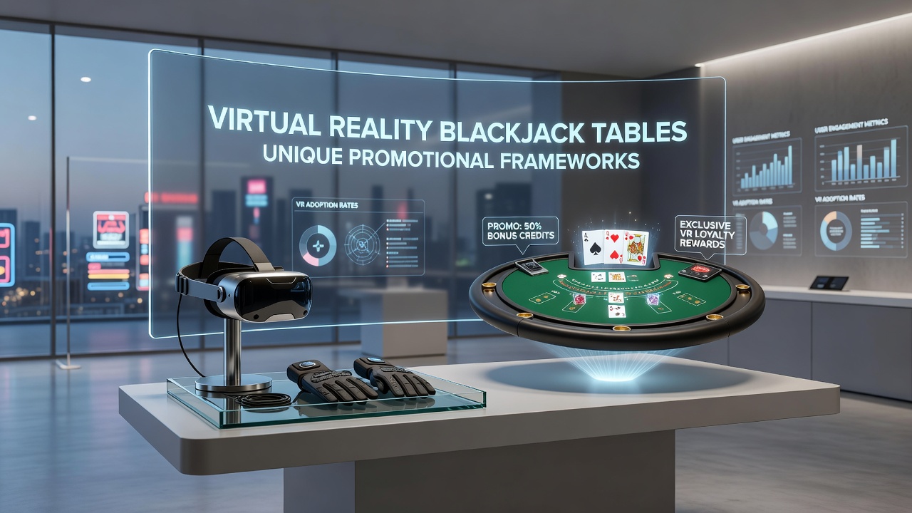 Players engaging with virtual reality blackjack tables showing promotional overlays and reward notifications